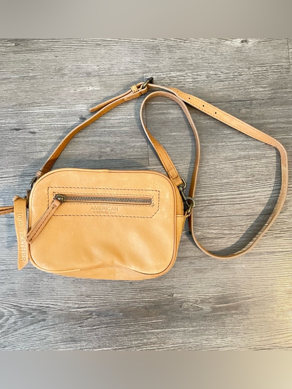 American Leather Co Tan Leather Crossbody small Bag